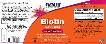 NOW Biotin 5,000 mcg - supplement