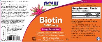 NOW Biotin 5,000 mcg - supplement