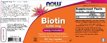 NOW Biotin 5,000 mcg - supplement