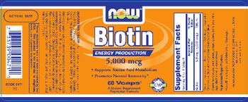 NOW Biotin - supplement
