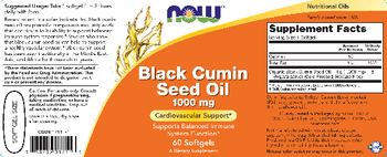 NOW Black Cumin Seed Oil 1000 mg - supplement