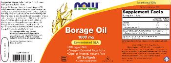 NOW Borage Oil 1000 mg - supplement