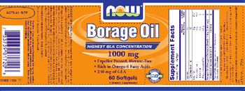 NOW Borage Oil 1000 mg - supplement