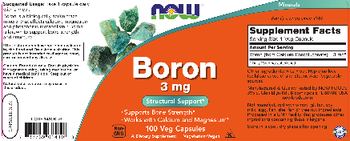 NOW Boron 3 mg - supplement