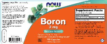 NOW Boron 3 mg - supplement