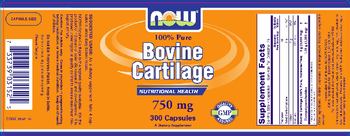 NOW Bovine Cartilage 750 mg - supplement