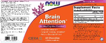NOW Brain Attention Natural Chocolate Flavor - supplement