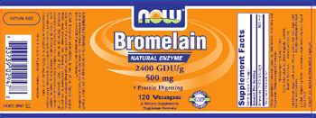 NOW Bromelain 2400 GDU/g 500 mg - supplement