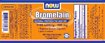 NOW Bromelain 2400 GDU/g - 500 mg - supplement