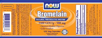 NOW Bromelain 2400 GDU/g - 500 mg - supplement