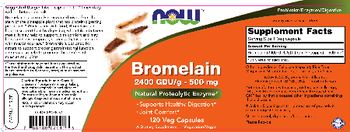 NOW Bromelain 2400 GDU/g - 500 mg - supplement