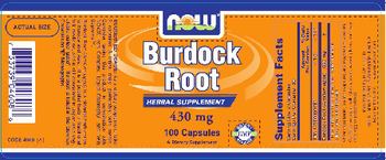 NOW Burdock Root 430 mg - supplement