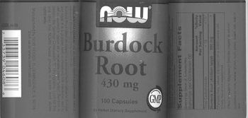 NOW Burdock Root 430 mg - supplement