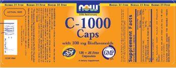 NOW C-1000 Caps With 100 mg Bioflavonoids - supplement