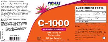 NOW C-1000 With 100 mg Of Bioflavonoids - supplement