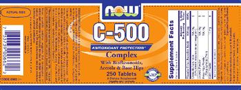 NOW C-500 Complex With Bioflavonoids, Acerola & Rose Hips - supplement