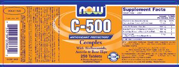 NOW C-500 Complex With Bioflavonoids, Acerola & Rose Hips - supplement