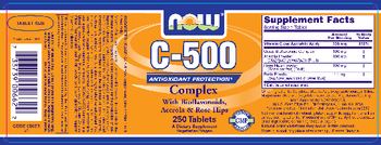 NOW C-500 Complex With Bioflavonoids, Acerola & Rose Hips - supplement