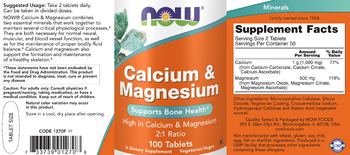NOW Calcium & Magnesium - supplement