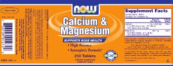 NOW Calcium & Magnesium - supplement