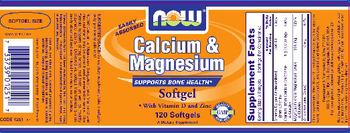 NOW Calcium & Magnesium Softgel - supplement
