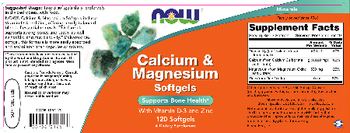 NOW Calcium & Magnesium Softgels - supplement