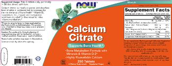 NOW Calcium Citrate - supplement
