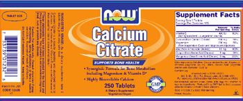 NOW Calcium Citrate - supplement