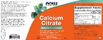 NOW Calcium Citrate - supplement