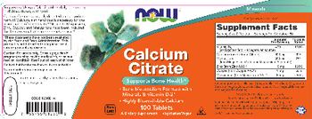 NOW Calcium Citrate - supplement