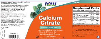 NOW Calcium Citrate - supplement