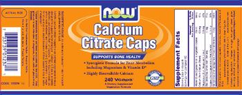 NOW Calcium Citrate Caps - supplement