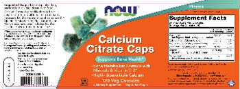 NOW Calcium Citrate Caps - supplement