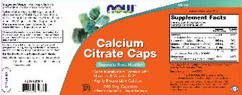 NOW Calcium Citrate Caps - supplement