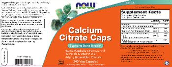 NOW Calcium Citrate Caps - supplement