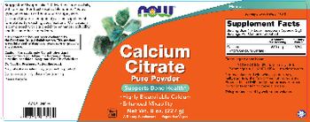 NOW Calcium Citrate Pure Powder - supplement