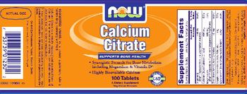 NOW Calcium Citrate - supplement