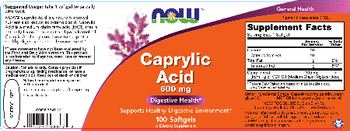 NOW Caprylic Acid 600 mg - supplement