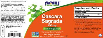 NOW Cascara Sagrada 450 mg - supplement