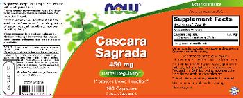 NOW Cascara Sagrada 450 mg - supplement