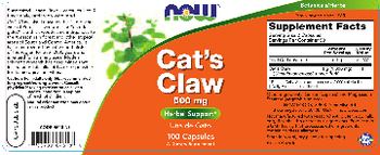 NOW Cat's Claw 500 mg - supplement