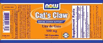 NOW Cat's Claw 500 mg - supplement