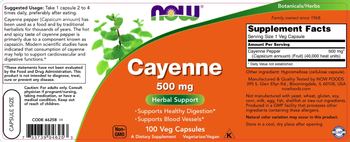NOW Cayenne 500 mg - supplement