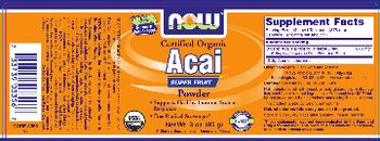 NOW Certified Organic Acai Powder - supplement