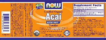 NOW Certified Organic Acai Powder - supplement