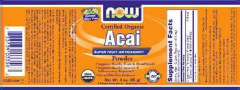 NOW Certified Organic Acai - supplement