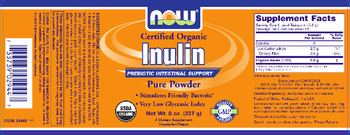 NOW Certified Organic Inulin - supplement