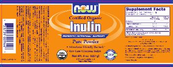 NOW Certified Organic Inulin - supplement