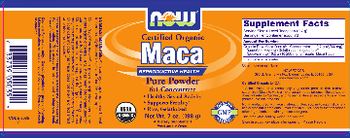 NOW Certified Organic Maca - supplement
