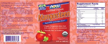 NOW Certified Organic Mangosteen - supplement